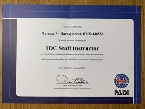 PADI IDC Staff Instructor